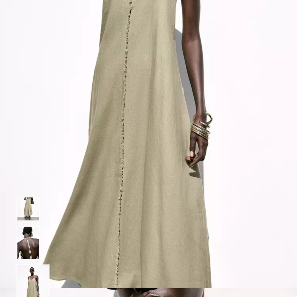 Zara Light Tan Maxi Dress - Picture 6 of 14